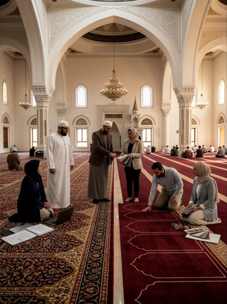 Perbandingan karpet masjid motif tradisional dan minimalis untuk menciptakan suasana ruang ibadah yang sesuai kebutuhan
