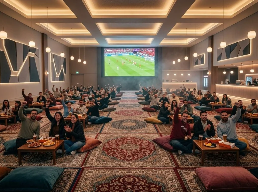 Karpet untuk area nobar Piala Dunia 2026 yang memberikan kenyamanan bagi penonton selama menyaksikan pertandingan